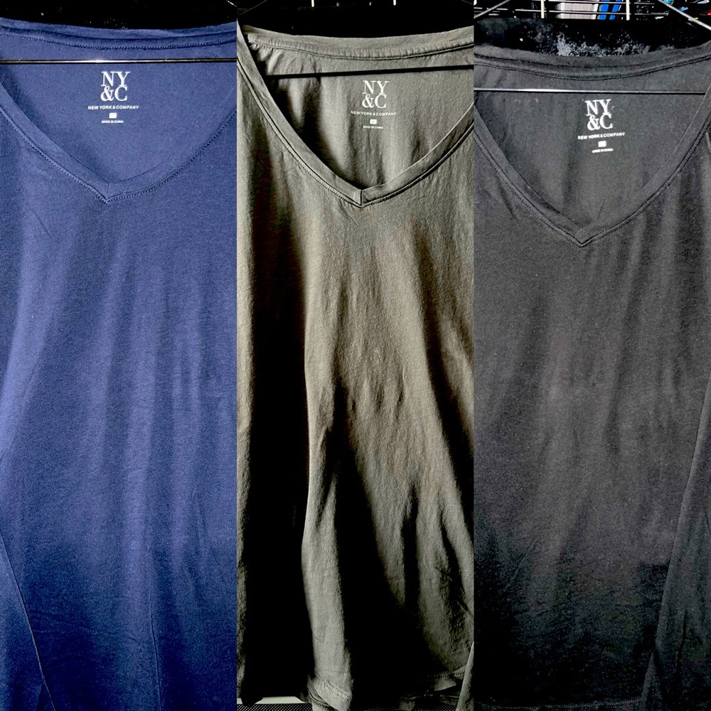 New York & Company Women’s V-Neck Shirts, Large